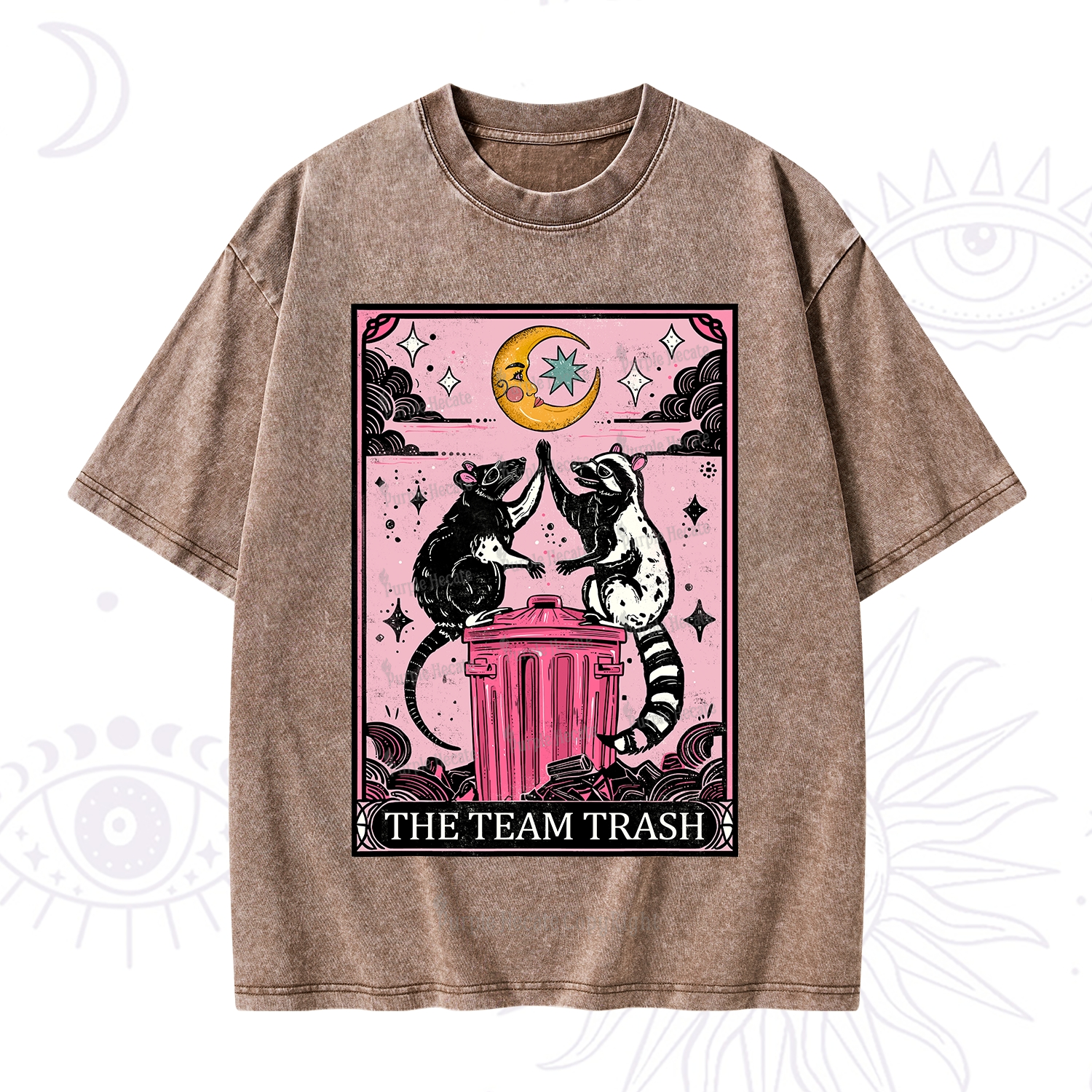 Purplehecate The Team Trash Opossum tarot Washed T-Shirt