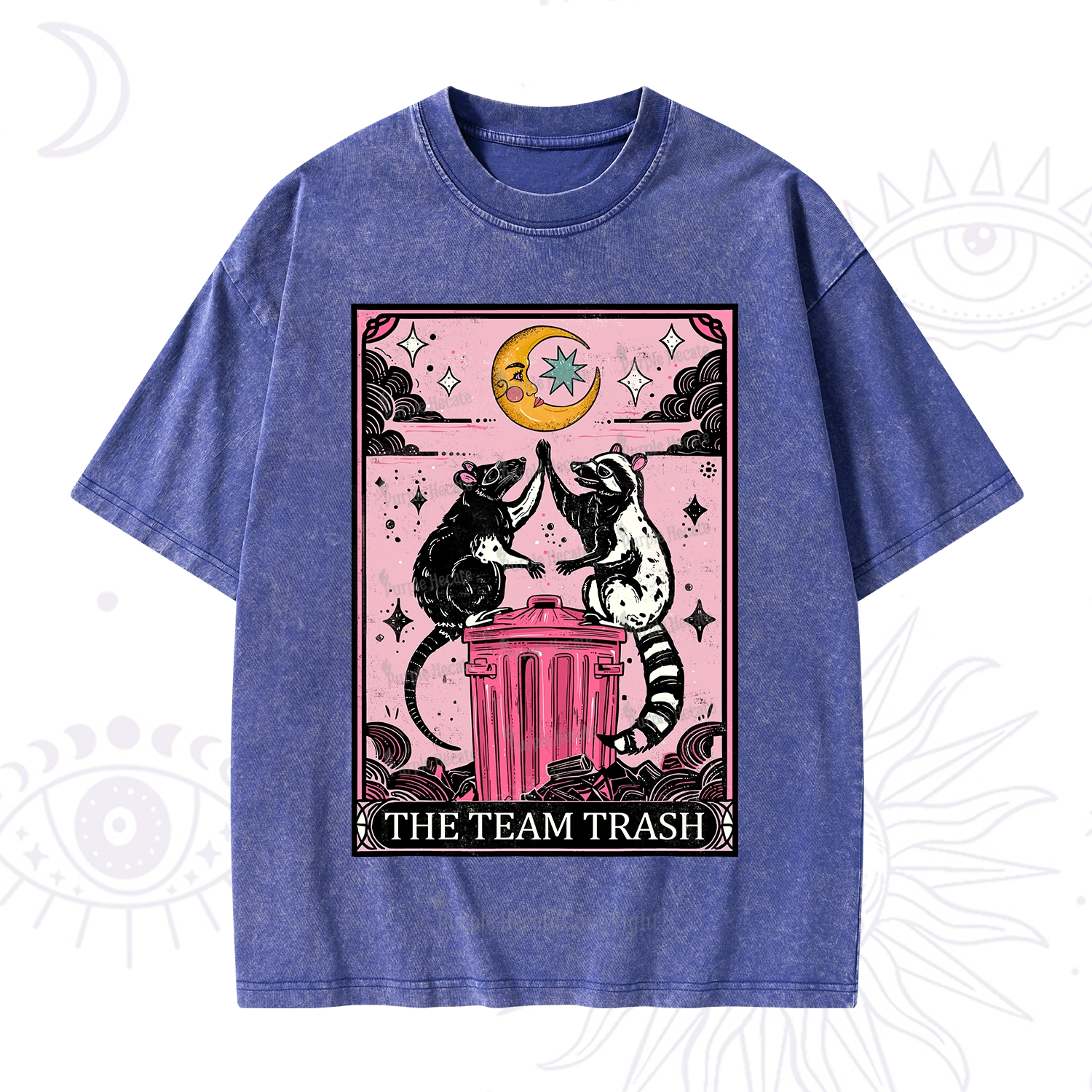 Purplehecate The Team Trash Opossum tarot Washed T-Shirt