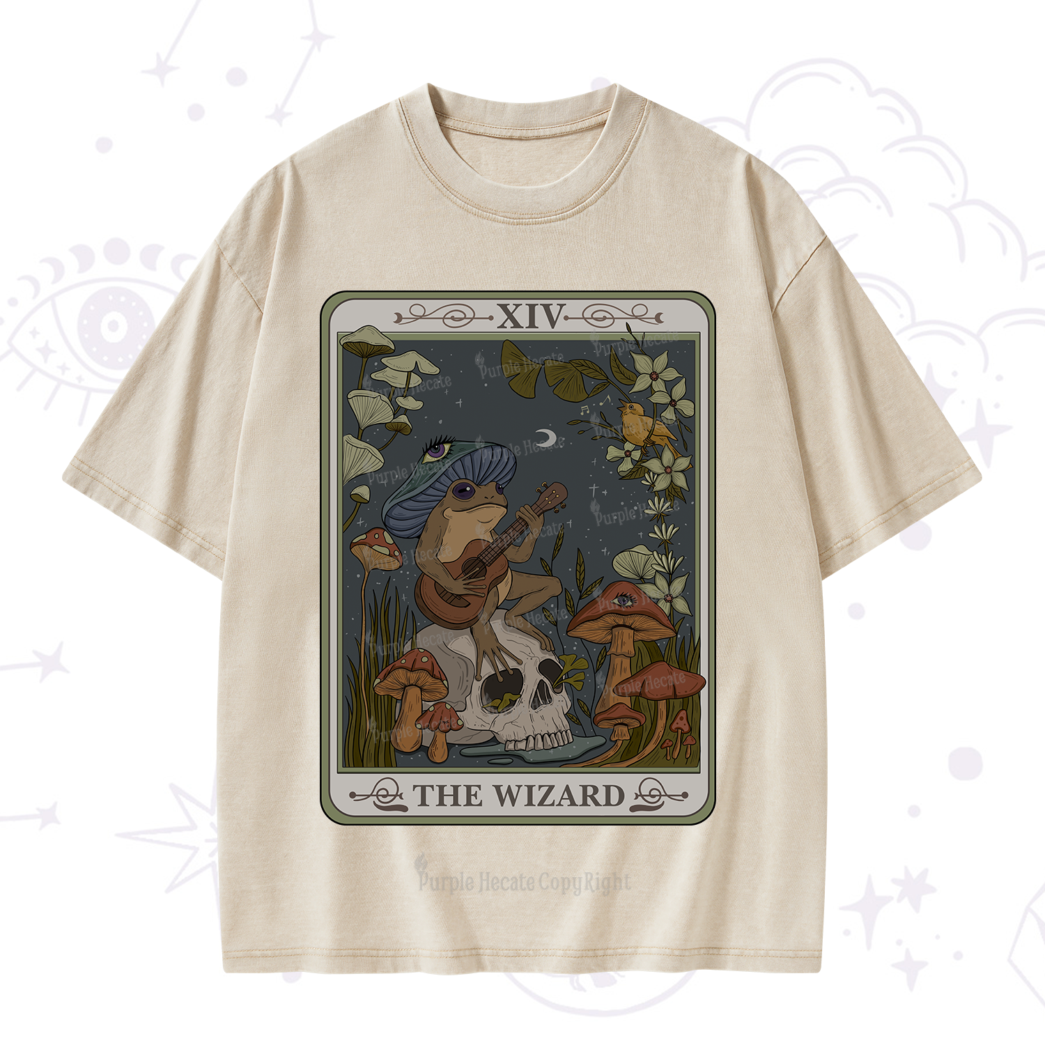 Purplehecate The Wizard Tarot Washed T-Shirt