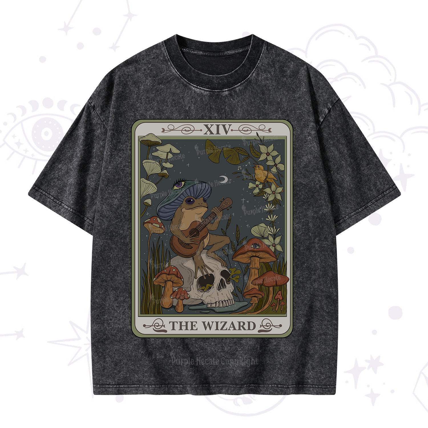 Purplehecate The Wizard Tarot Washed T-Shirt