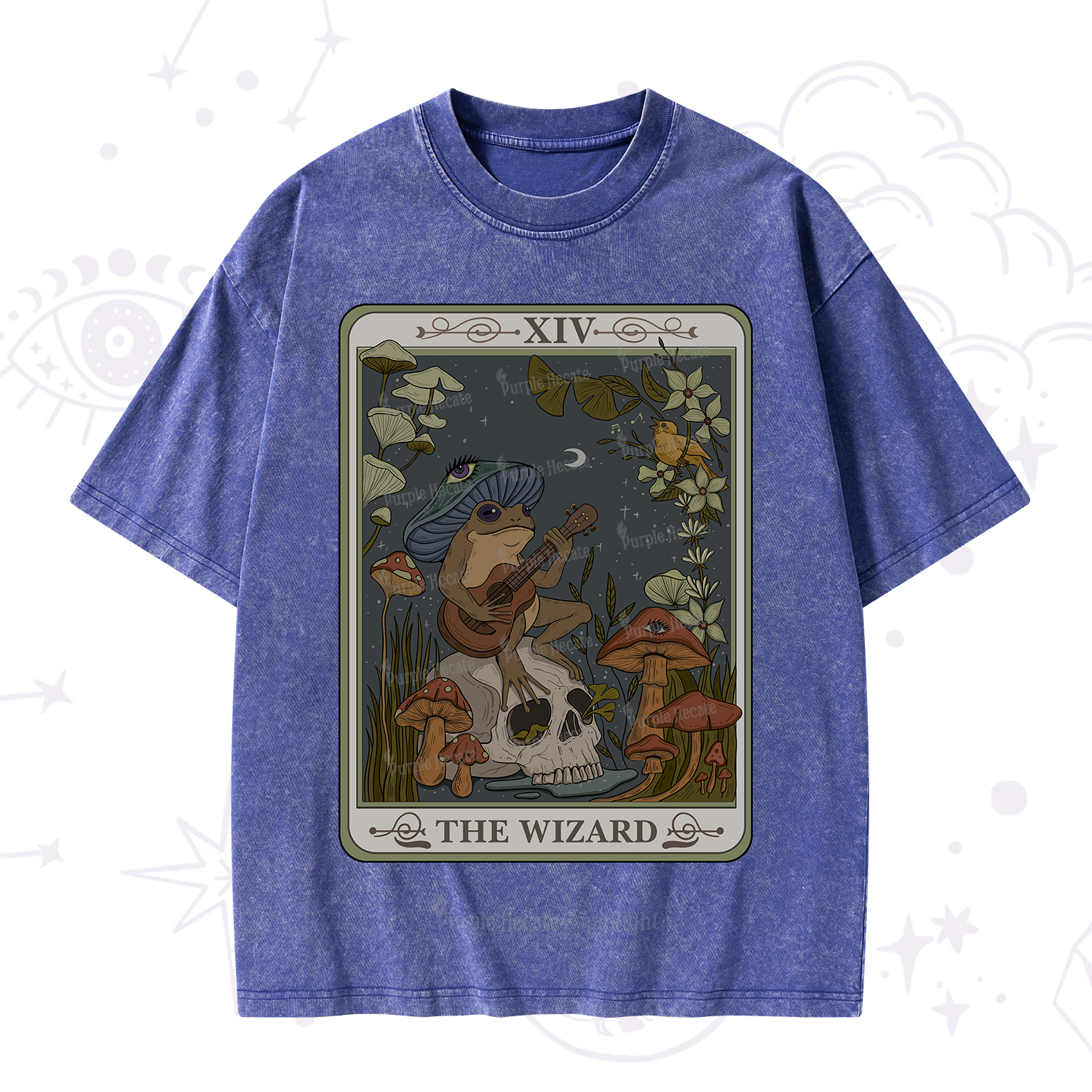Purplehecate The Wizard Tarot Washed T-Shirt