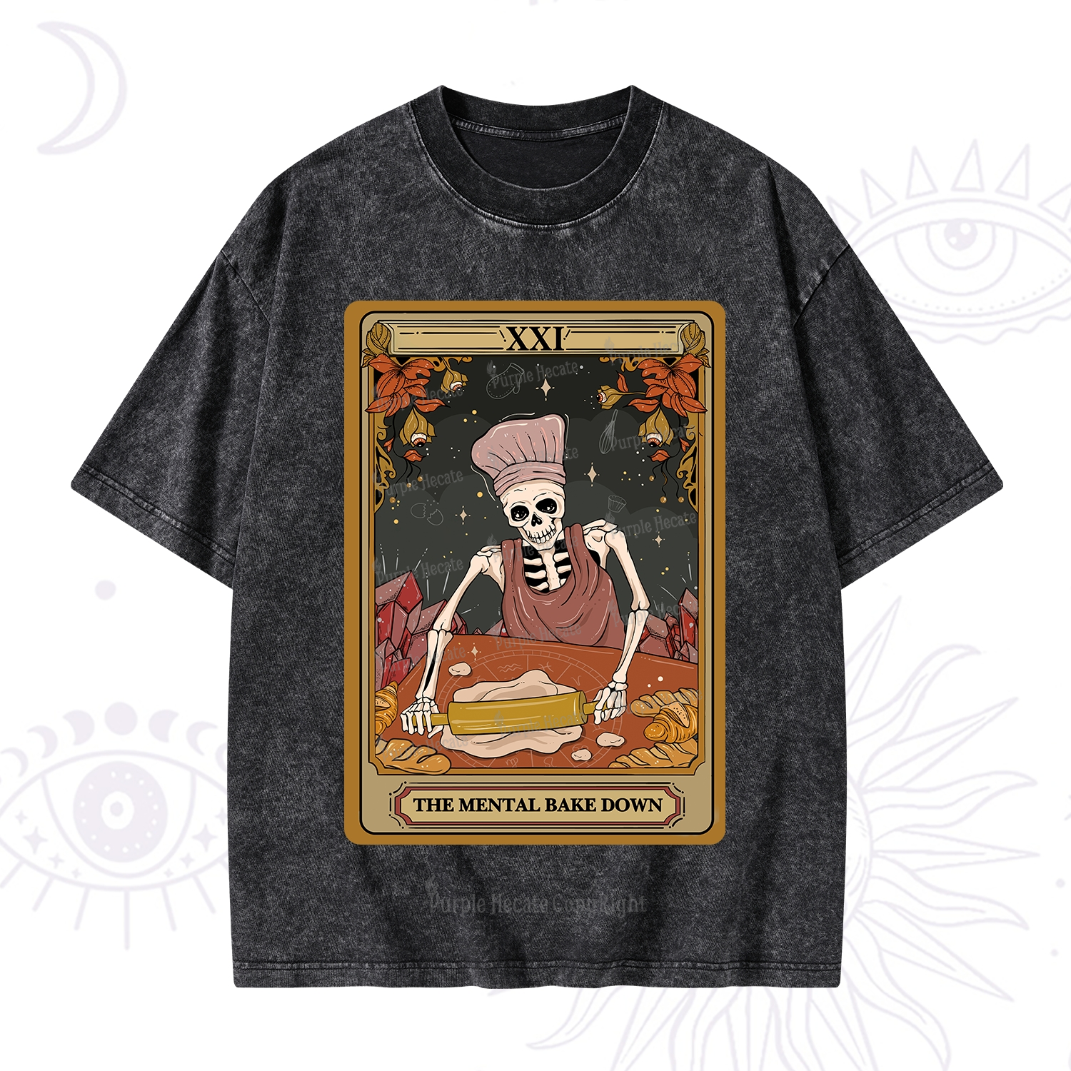 Purplehecate The Mental Bake Down Tarot Washed T-Shirt