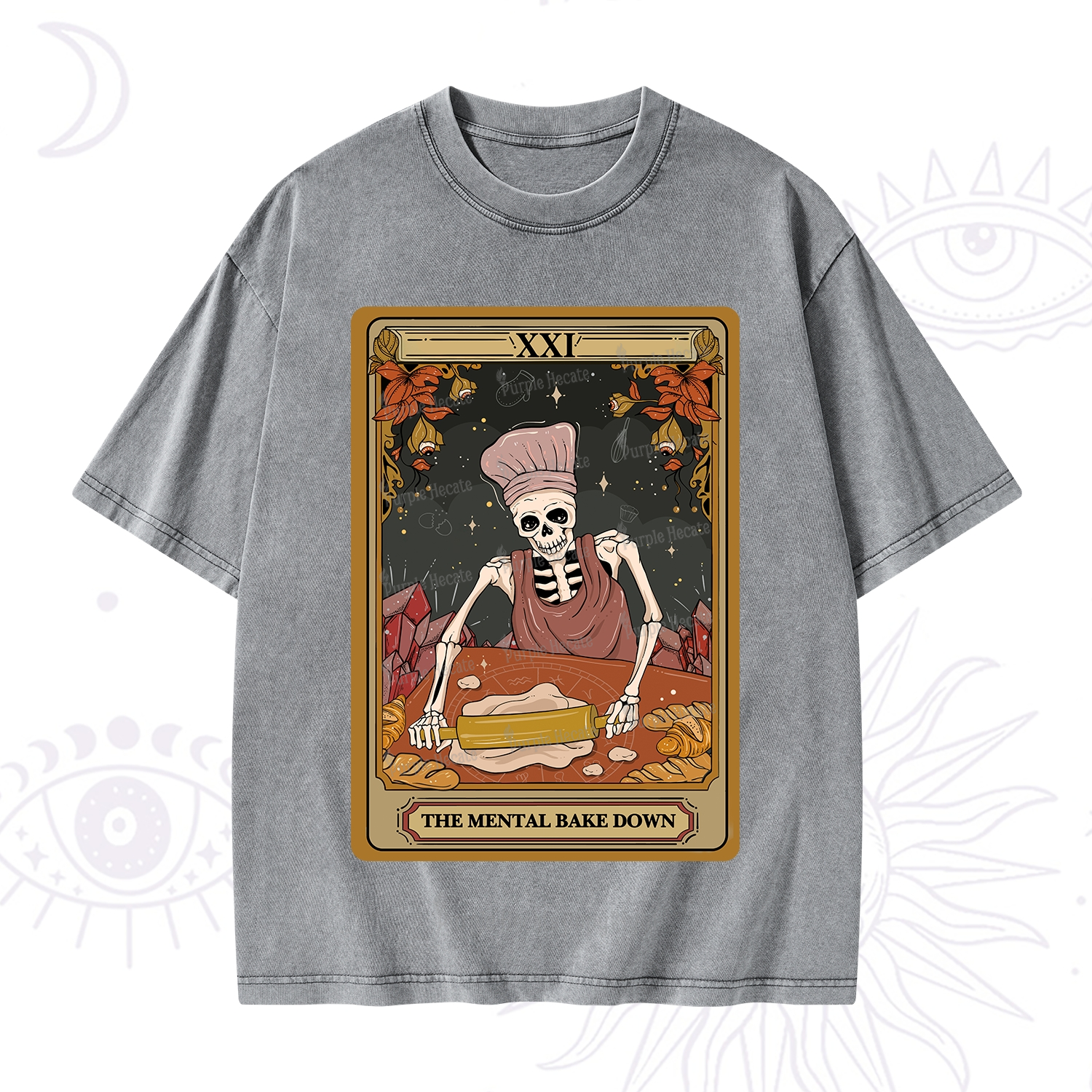 Purplehecate The Mental Bake Down Tarot Washed T-Shirt