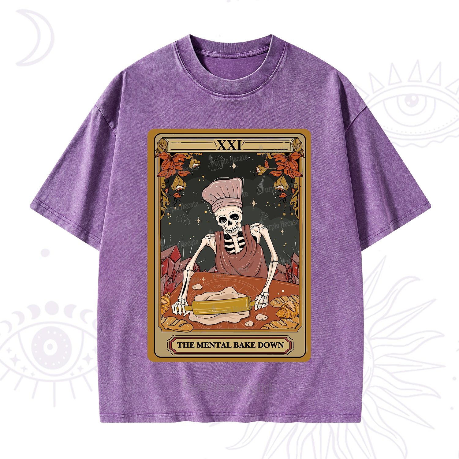 Purplehecate The Mental Bake Down Tarot Washed T-Shirt