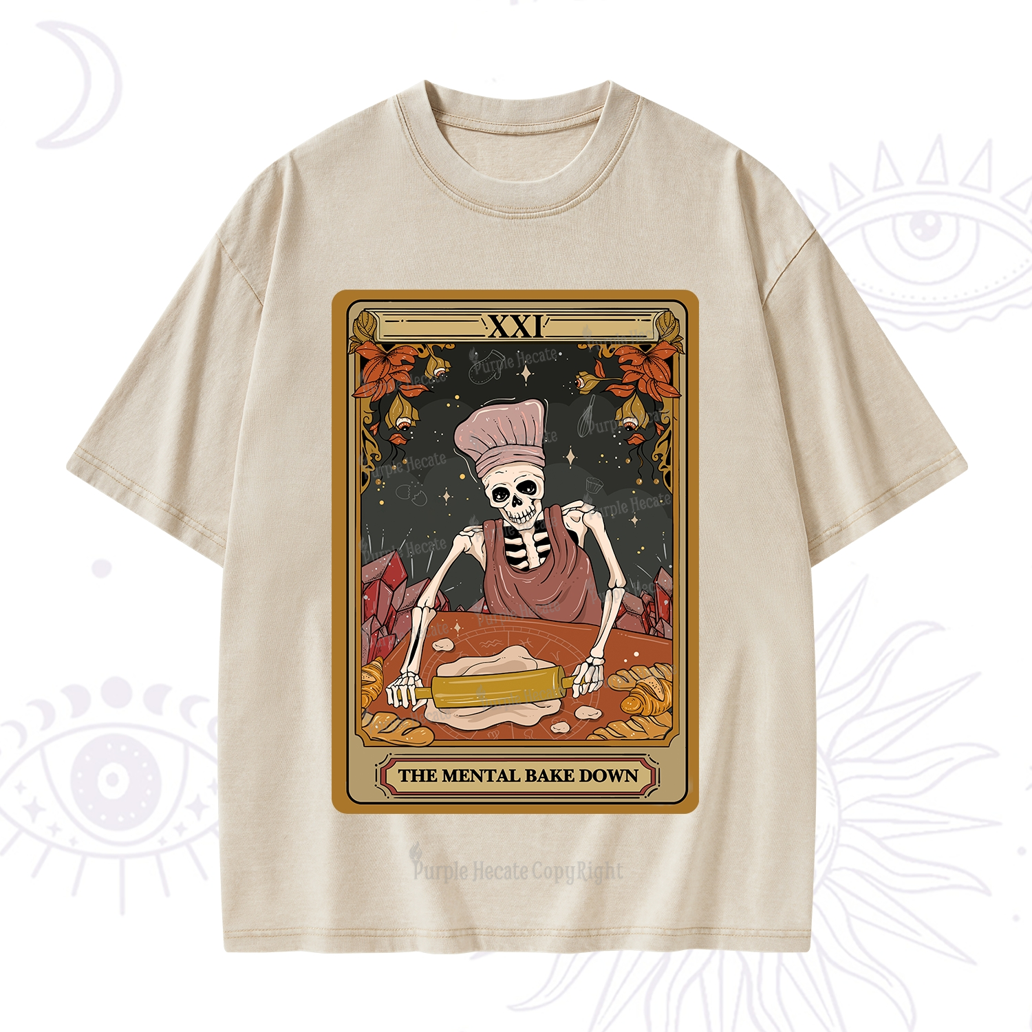Purplehecate The Mental Bake Down Tarot Washed T-Shirt