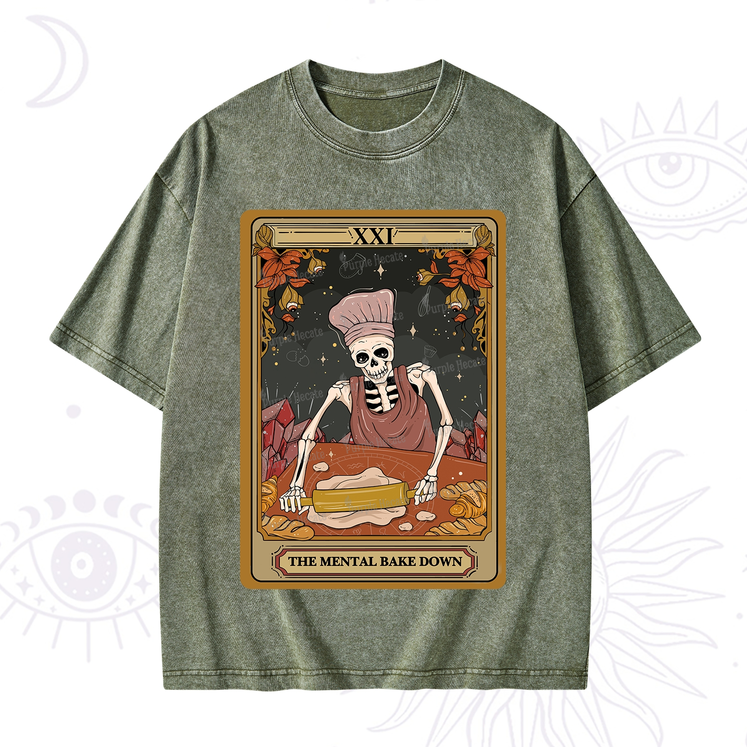 Purplehecate The Mental Bake Down Tarot Washed T-Shirt