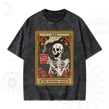 Purplehecate The Stating Alive Tarot Card Washed T-Shirt