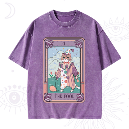 Purplehecate The Fool Tarot Card Washed T-Shirt