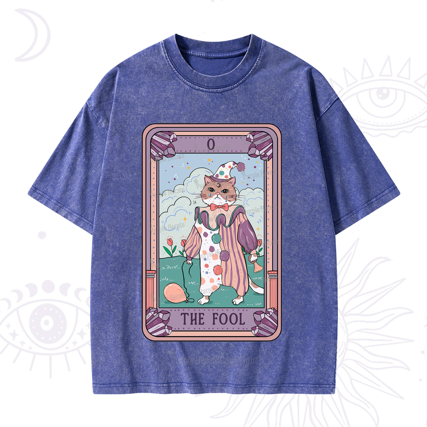 Purplehecate The Fool Tarot Card Washed T-Shirt