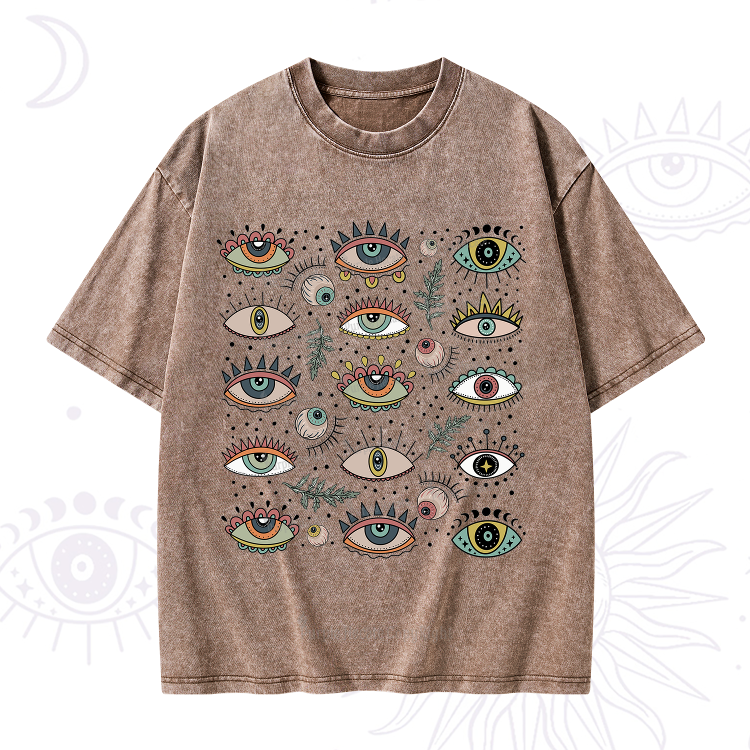 Purplehecate Evil Eye Array Washed T-Shirt