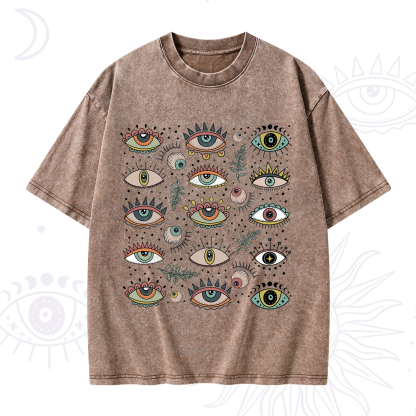 Purplehecate Evil Eye Array Washed T-Shirt