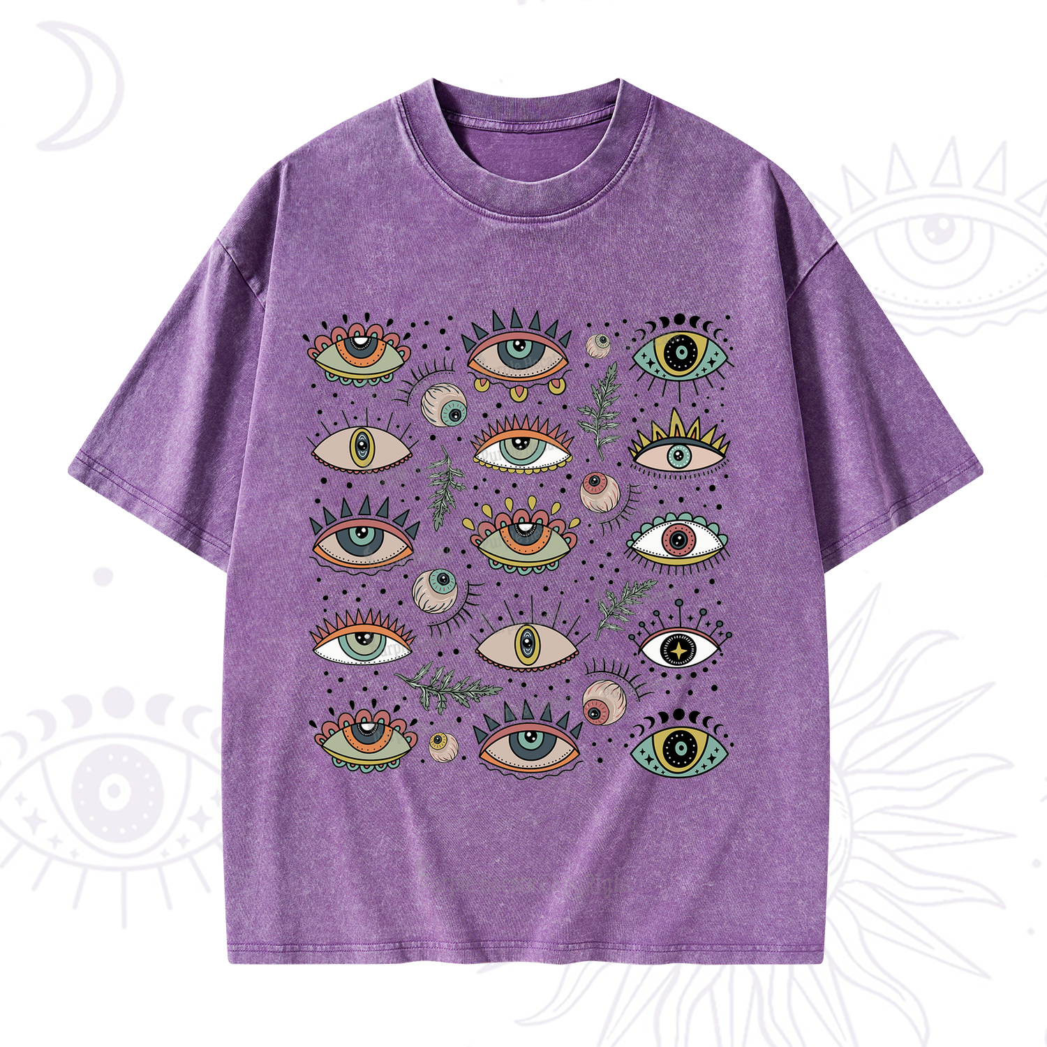 Purplehecate Evil Eye Array Washed T-Shirt