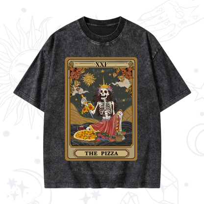 Purplehecate The Pizza Tarot Card Washed T-Shirt