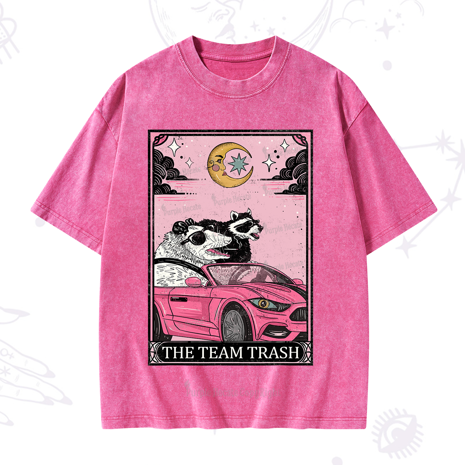Purplehecate The Team Trash Tarot Card Washed T-Shirt