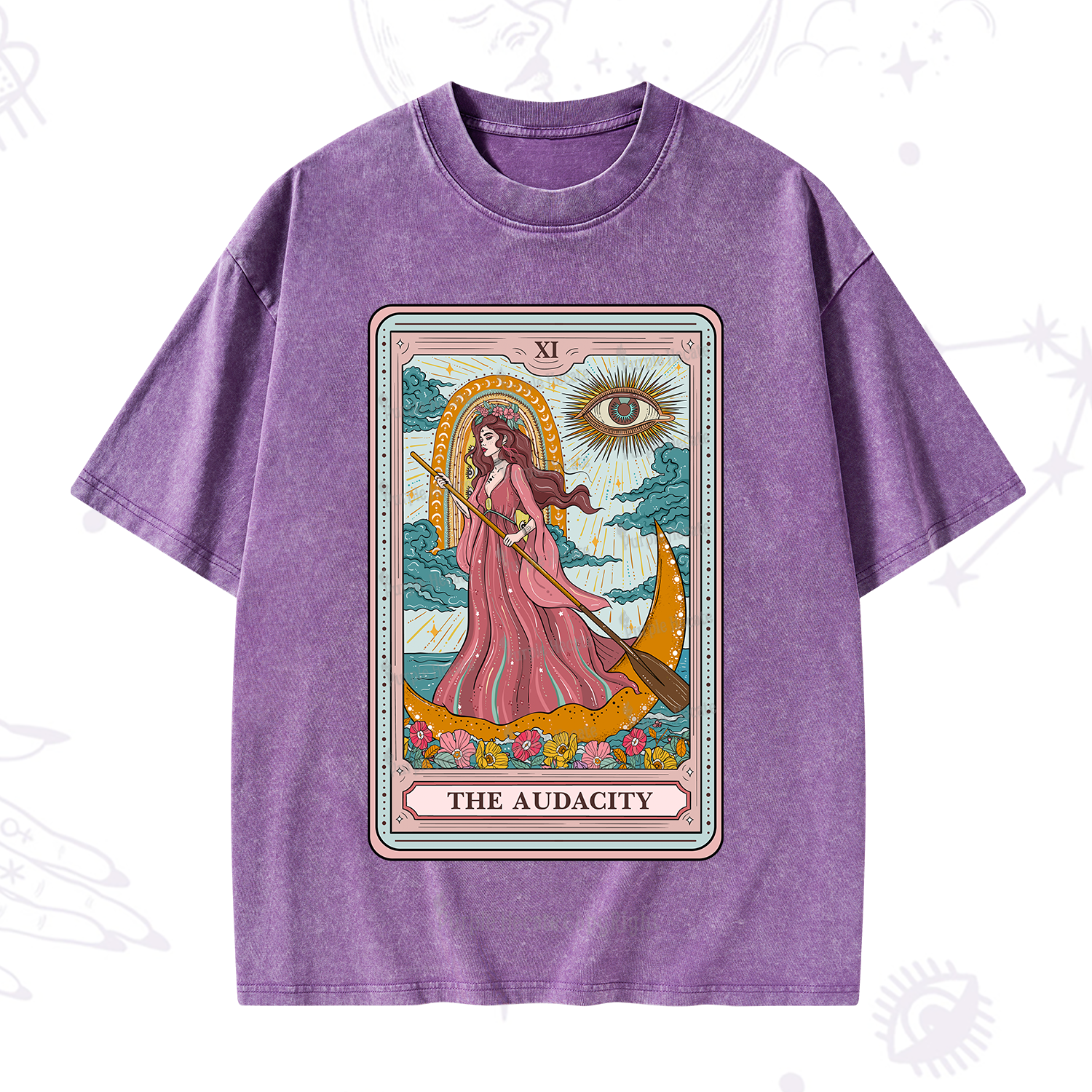 Purplehecate The Audacity Goddess Tarot Washed T-Shirt
