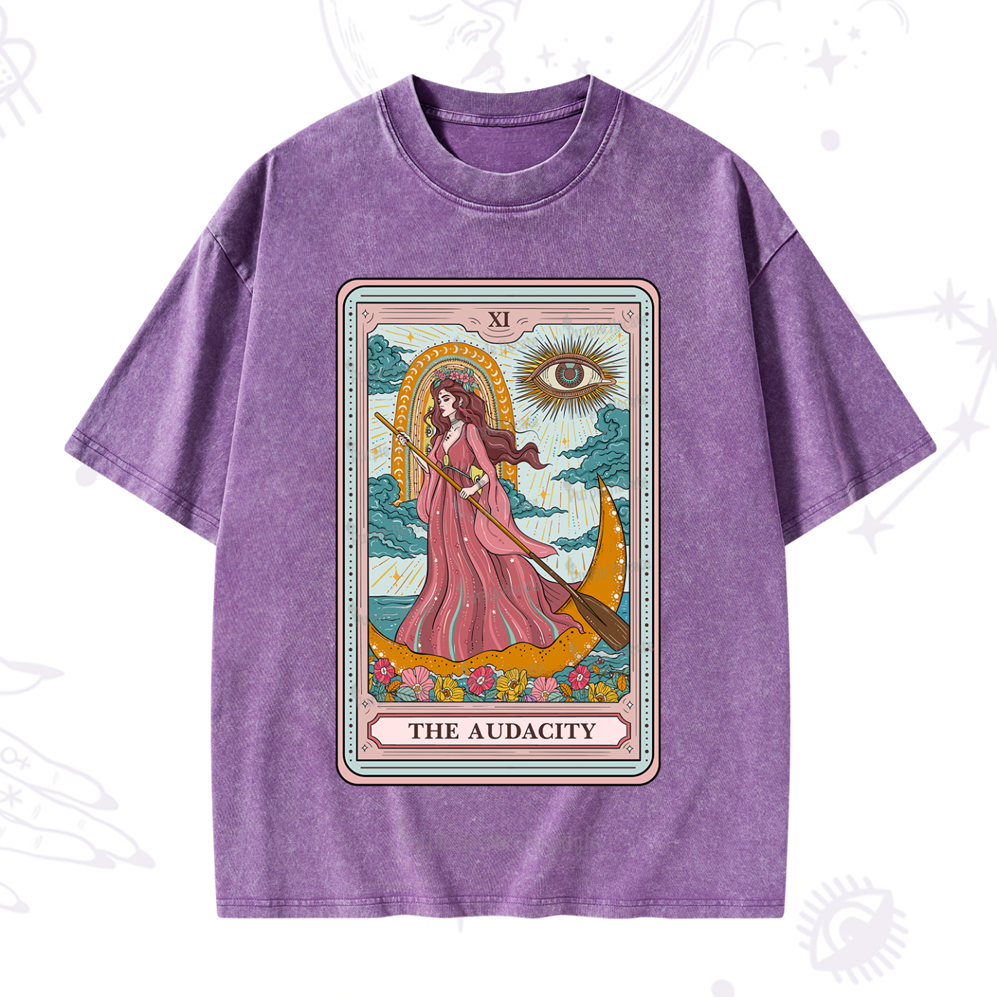 Purplehecate The Audacity Goddess Tarot Washed T-Shirt