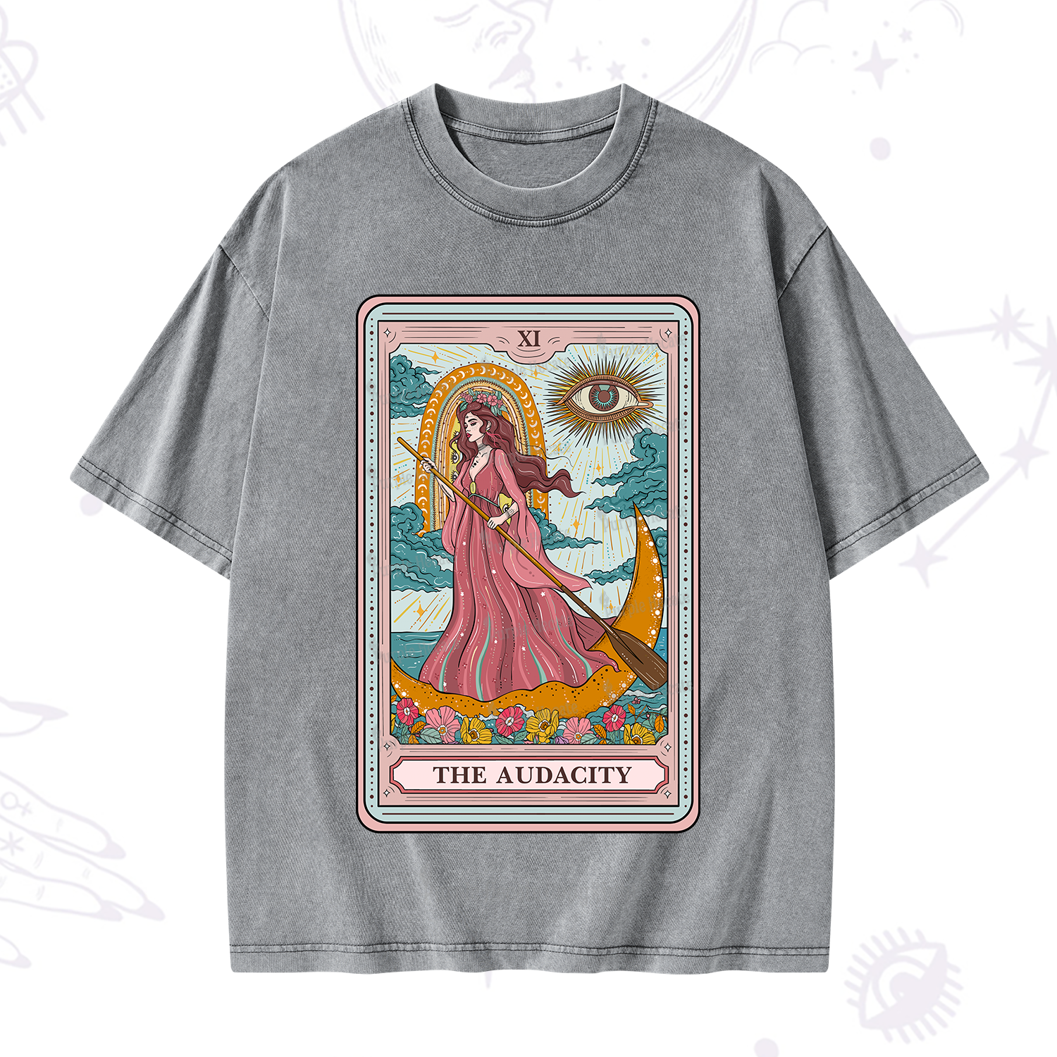 Purplehecate The Audacity Goddess Tarot Washed T-Shirt