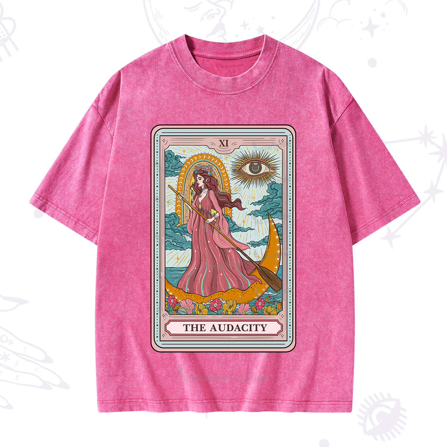 Purplehecate The Audacity Goddess Tarot Washed T-Shirt