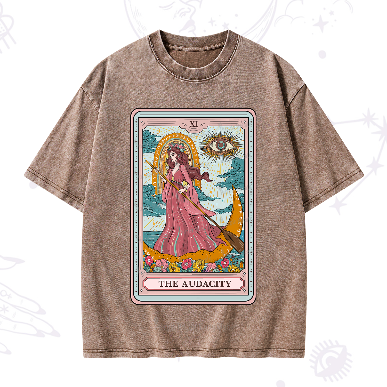 Purplehecate The Audacity Goddess Tarot Washed T-Shirt