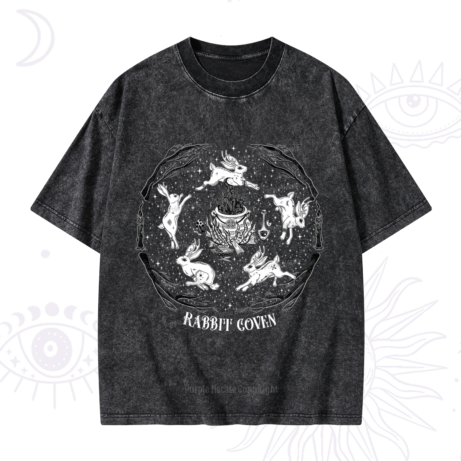 Purplehecate Rabbit Coven Washed T-Shirt
