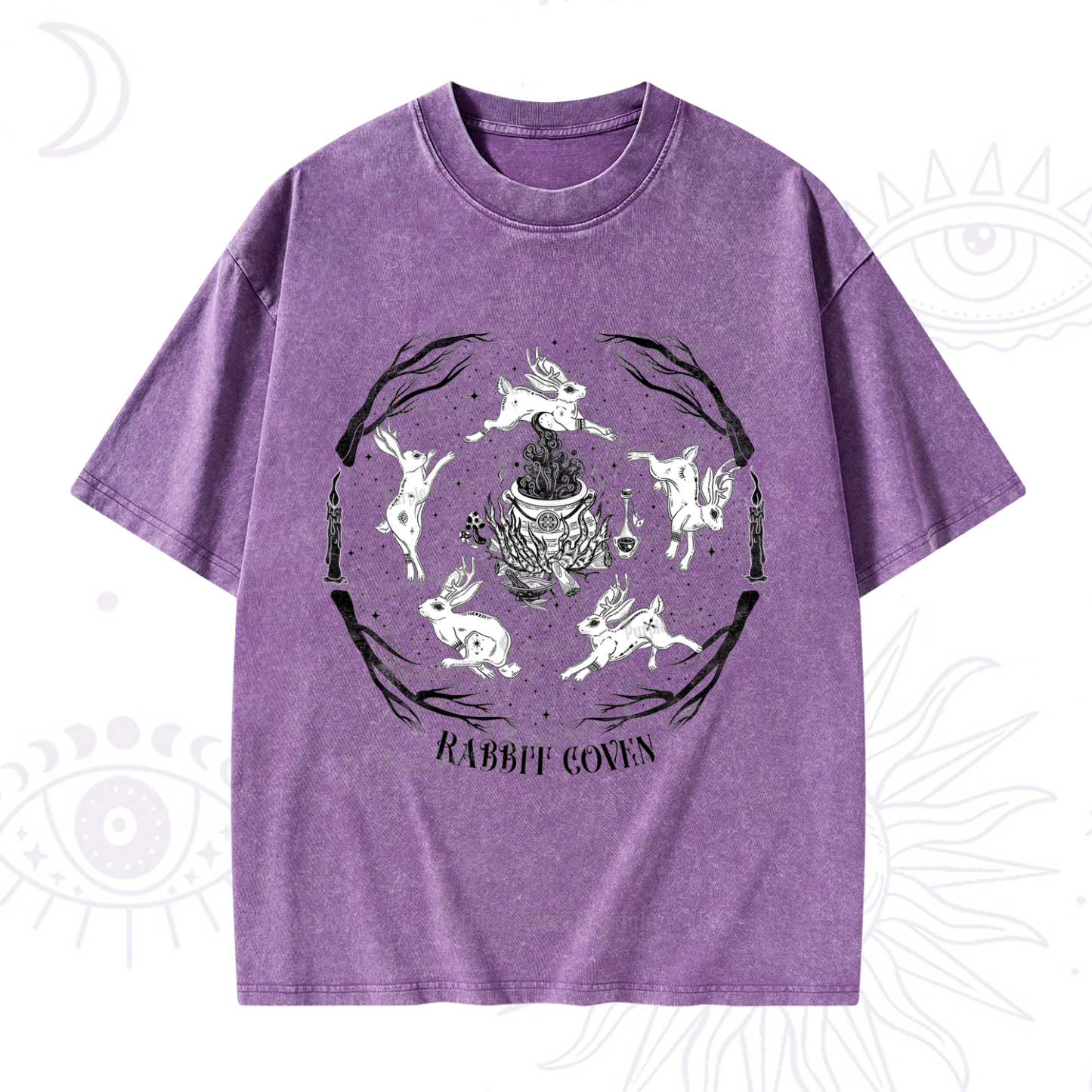 Purplehecate Rabbit Coven Washed T-Shirt