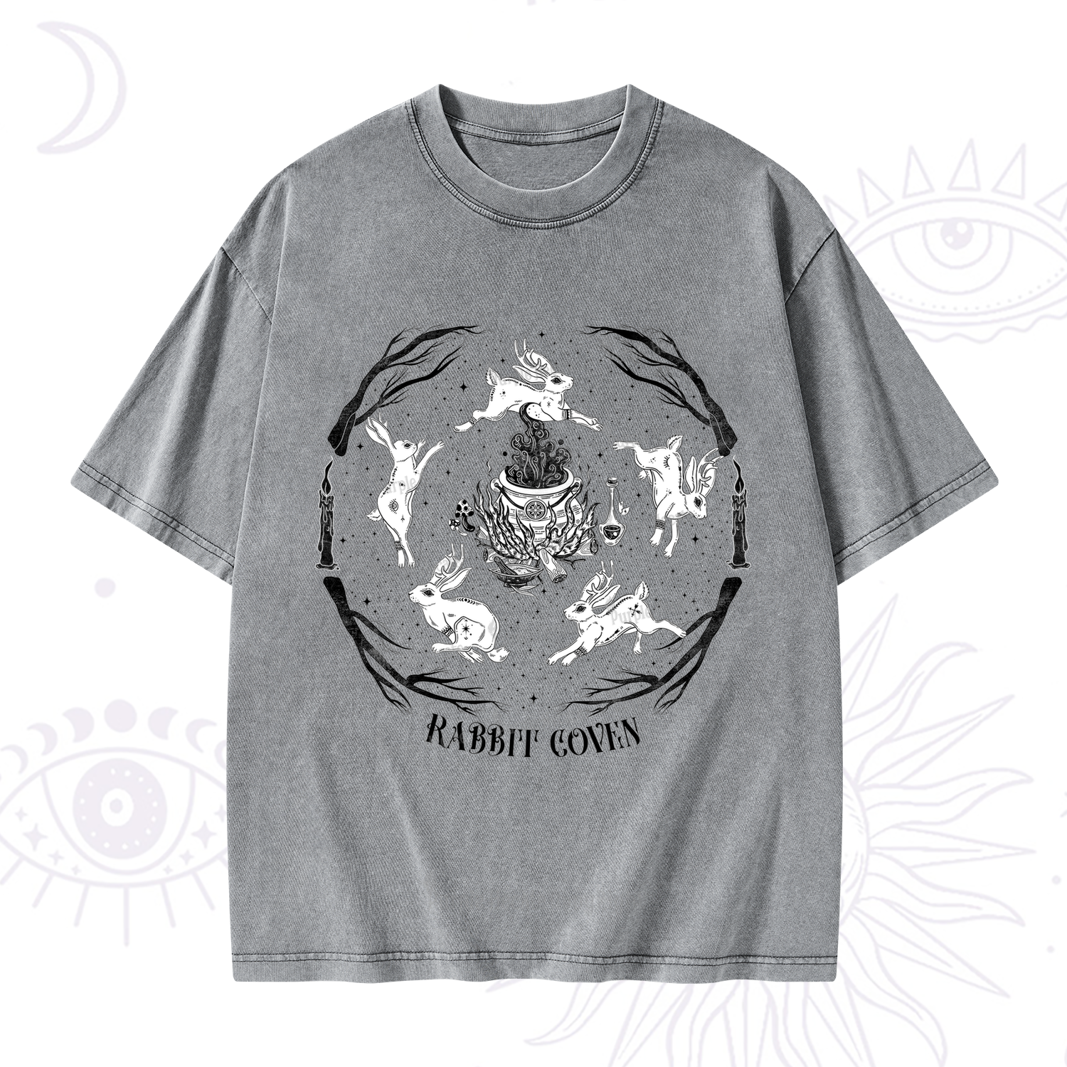 Purplehecate Rabbit Coven Washed T-Shirt