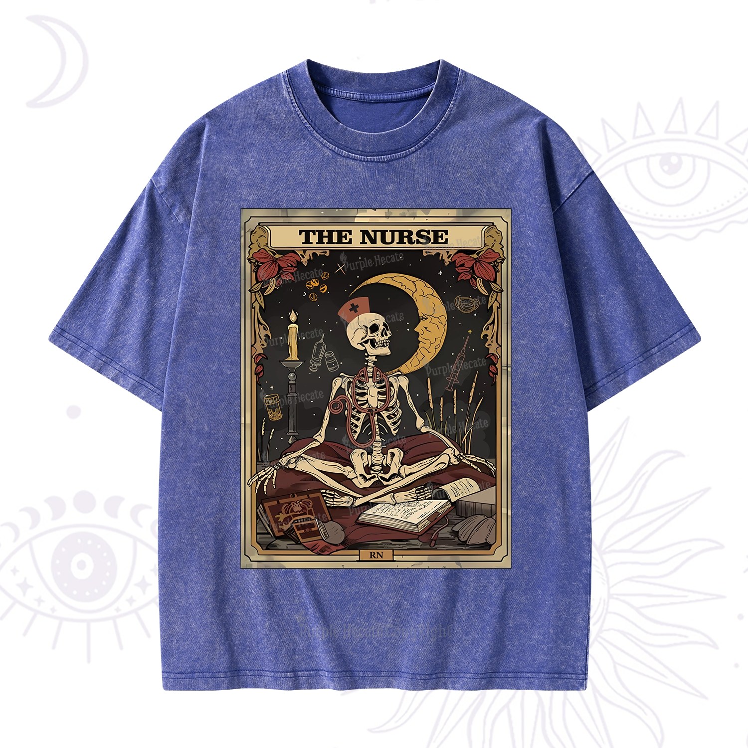 Purplehecate the nurse Tarot Card Washed T-Shirt