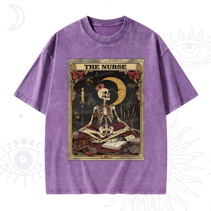 Purplehecate the nurse Tarot Card Washed T-Shirt
