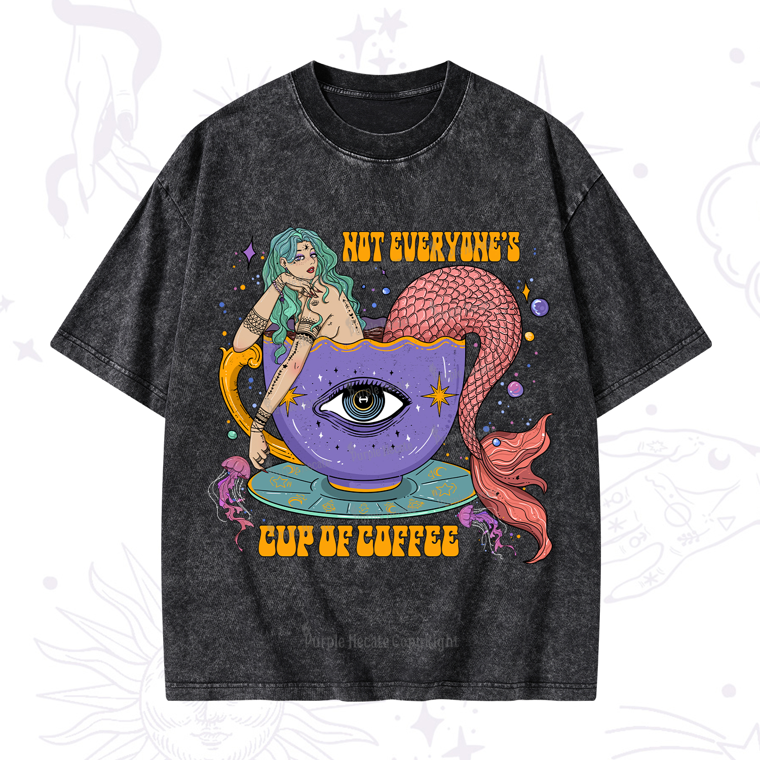 Purplehecate Not Everyone's Cup Of Coffee Washed T-Shirt