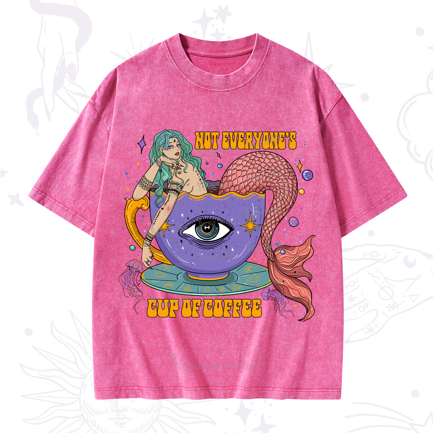 Purplehecate Not Everyone's Cup Of Coffee Washed T-Shirt