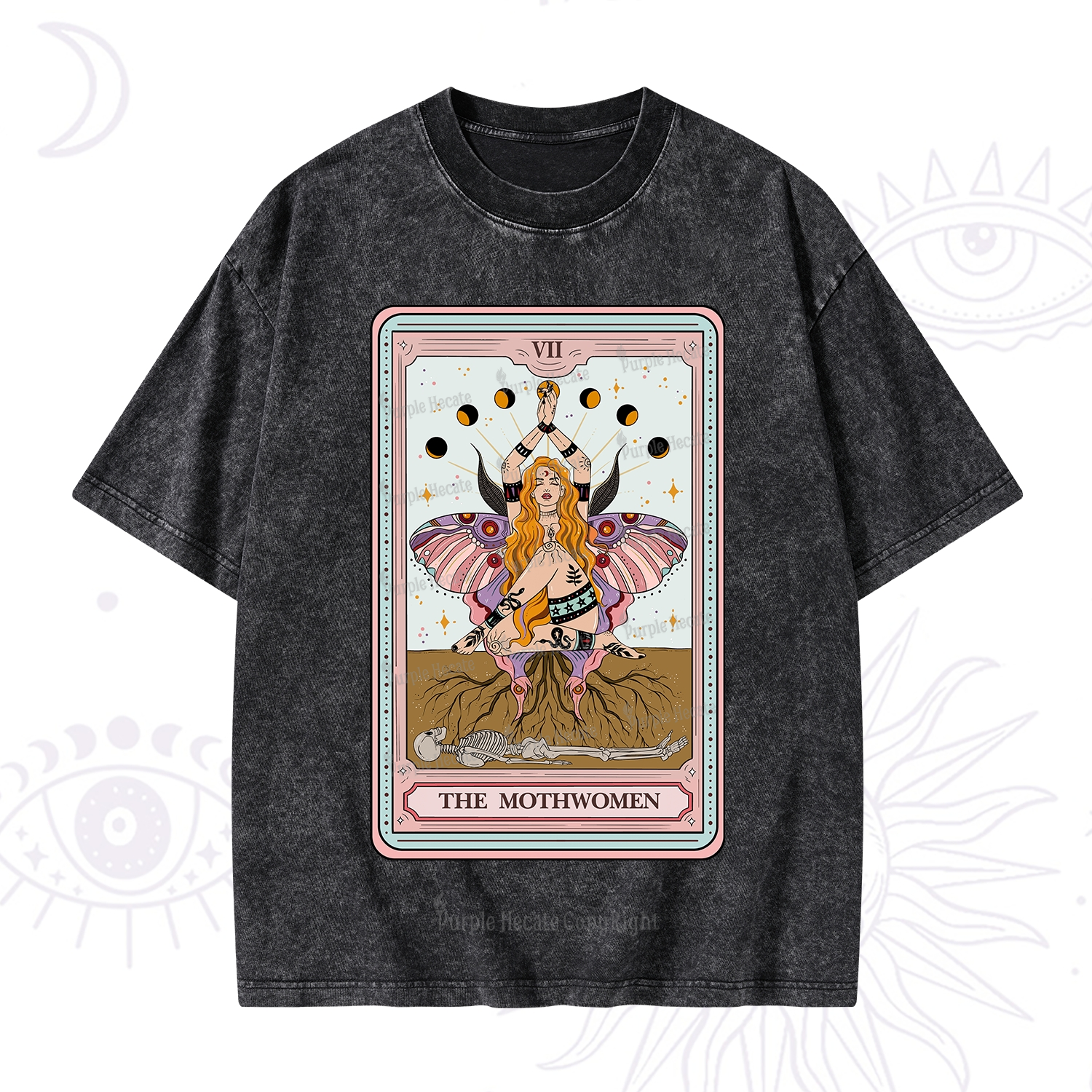 Purplehecate The Mothwomen Tarot Card Washed T-Shirt