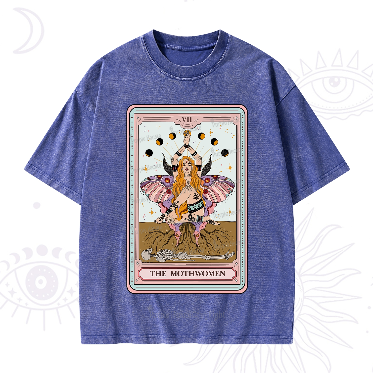 Purplehecate The Mothwomen Tarot Card Washed T-Shirt