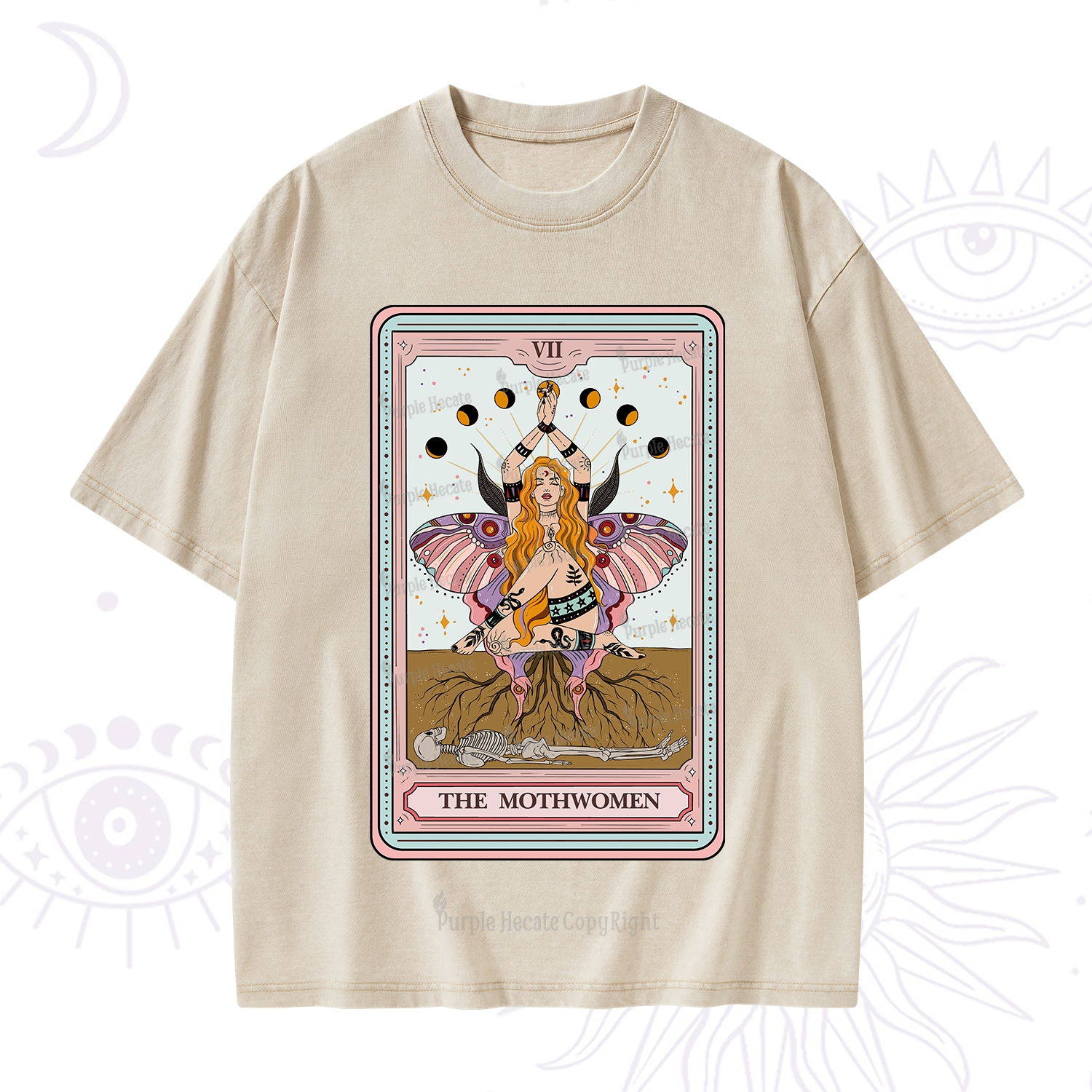 Purplehecate The Mothwomen Tarot Card Washed T-Shirt