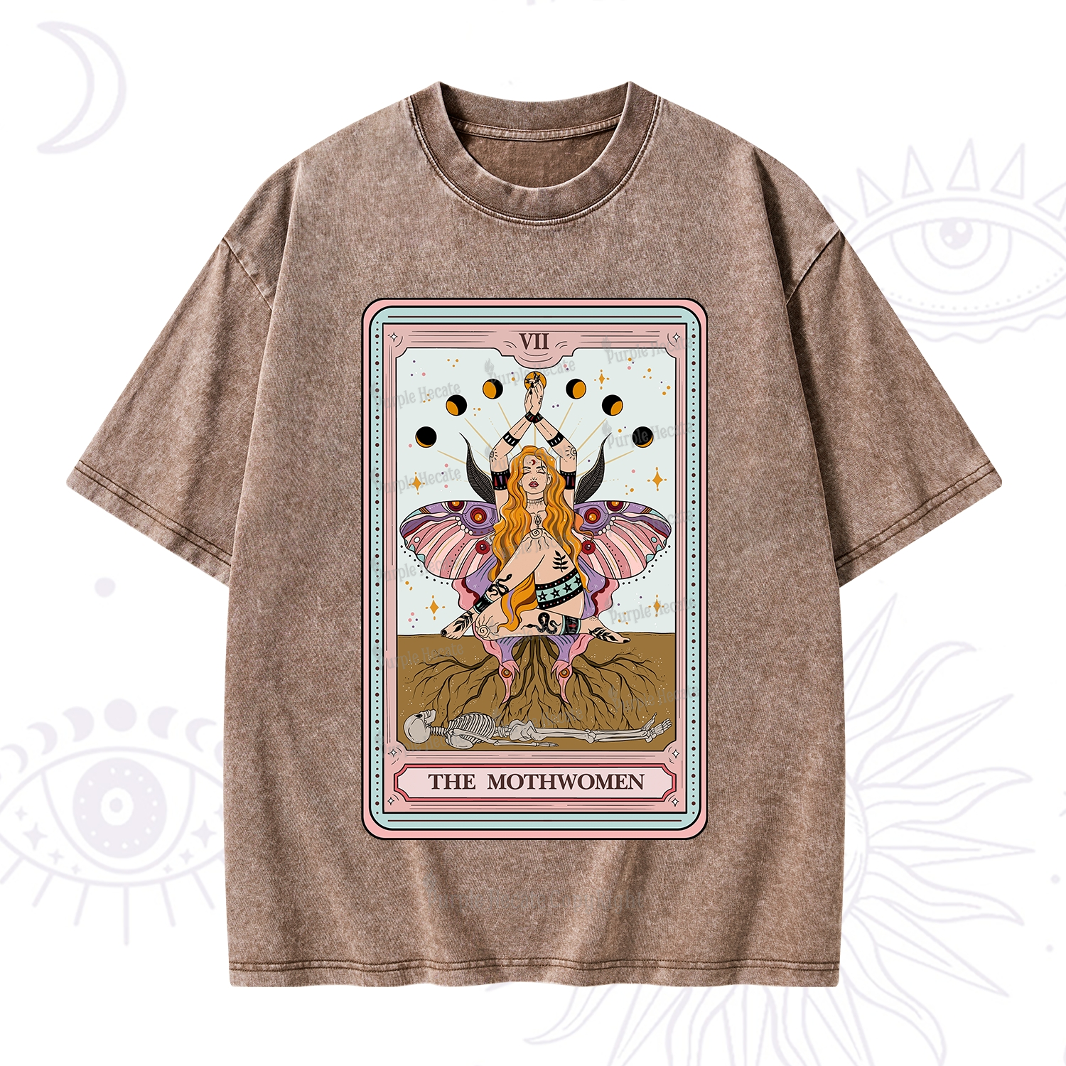 Purplehecate The Mothwomen Tarot Card Washed T-Shirt
