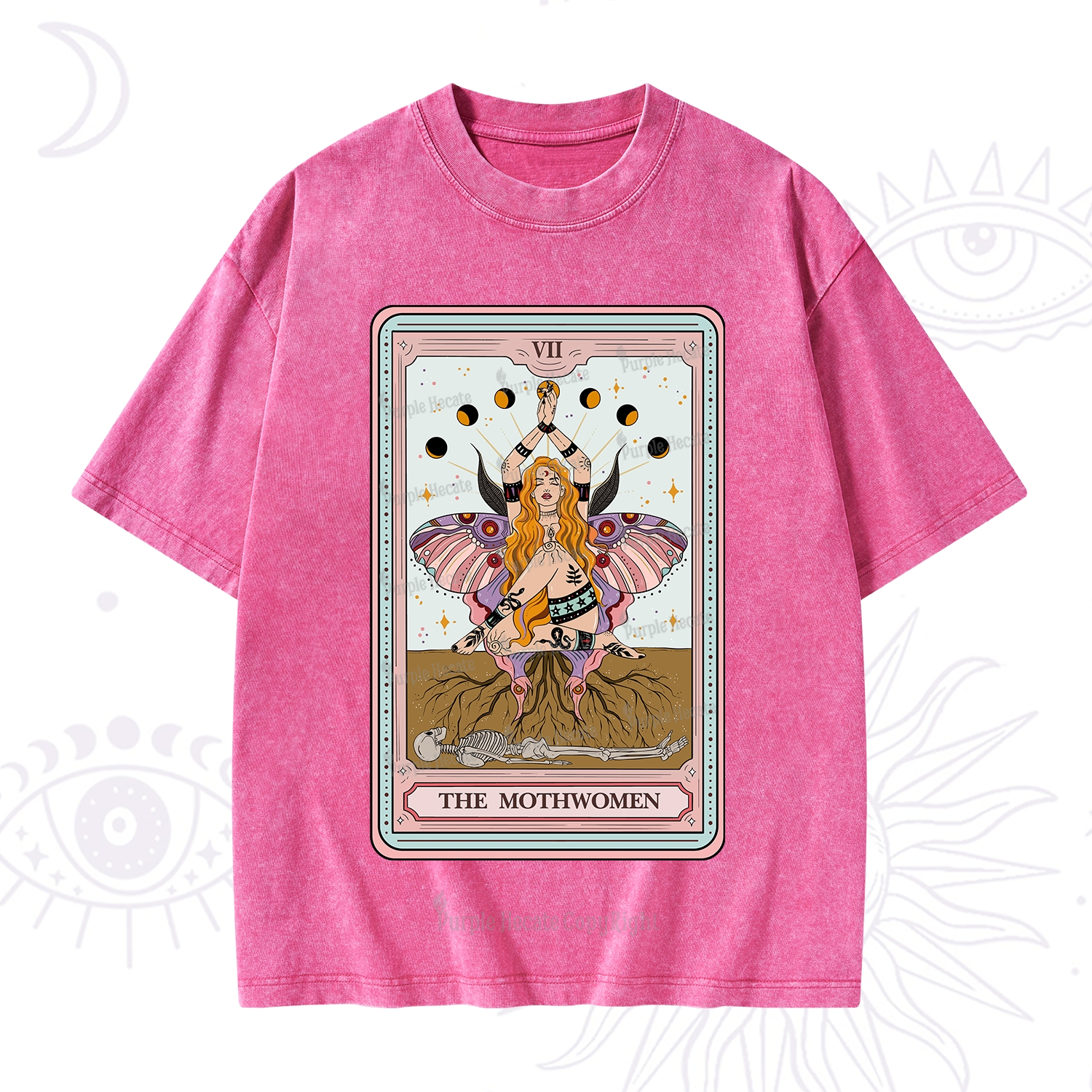 Purplehecate The Mothwomen Tarot Card Washed T-Shirt