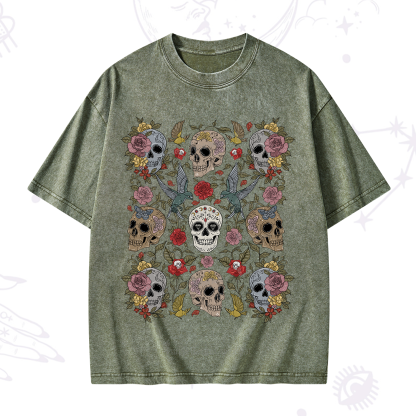 Purplehecate Skull Garden Washed T-Shirt