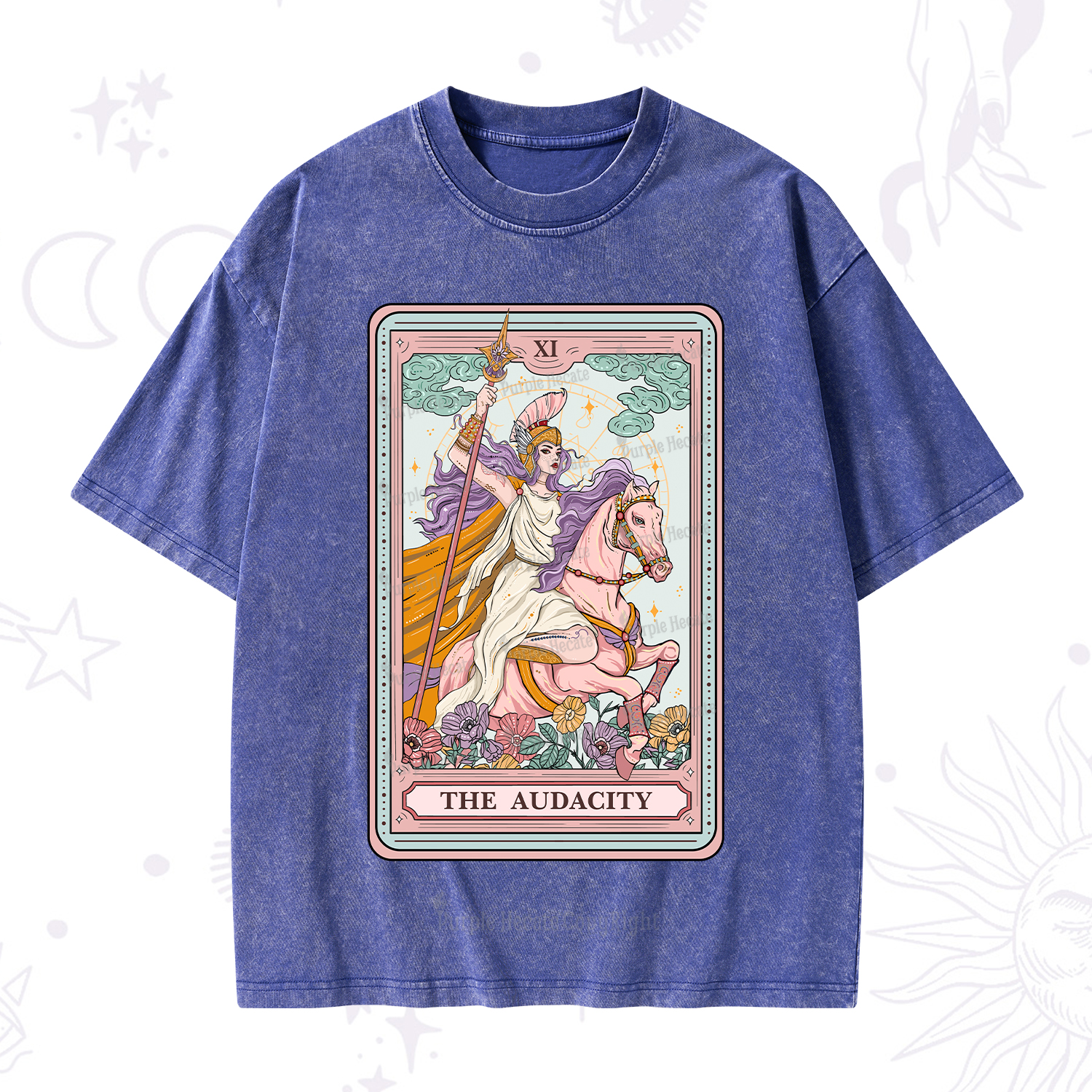 Purplehecate The Audacity Tarot Card Washed T-Shirt