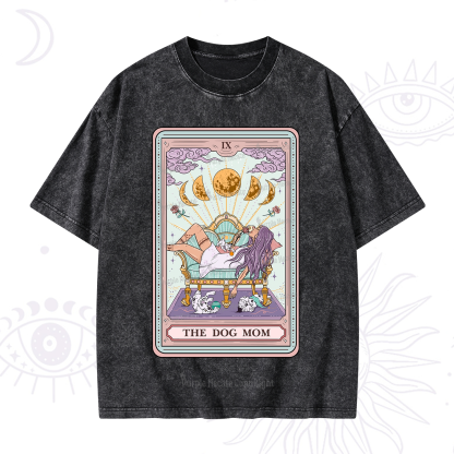 Purplehecate The Dog Mom Tarot Card Washed T-Shirt
