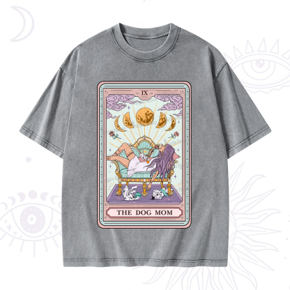 Purplehecate The Dog Mom Tarot Card Washed T-Shirt