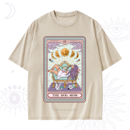 Purplehecate The Dog Mom Tarot Card Washed T-Shirt
