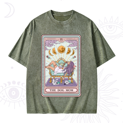 Purplehecate The Dog Mom Tarot Card Washed T-Shirt