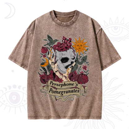 Purplehecate Persephone's Pomegranates Washed T-Shirt