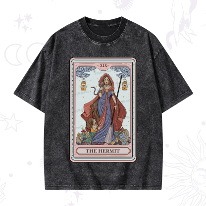 Purplehecate The Hermit Tarot Card Washed T-Shirt