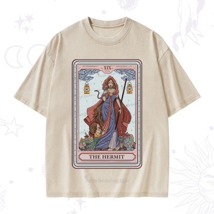 Purplehecate The Hermit Tarot Card Washed T-Shirt