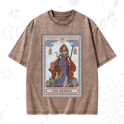 Purplehecate The Hermit Tarot Card Washed T-Shirt