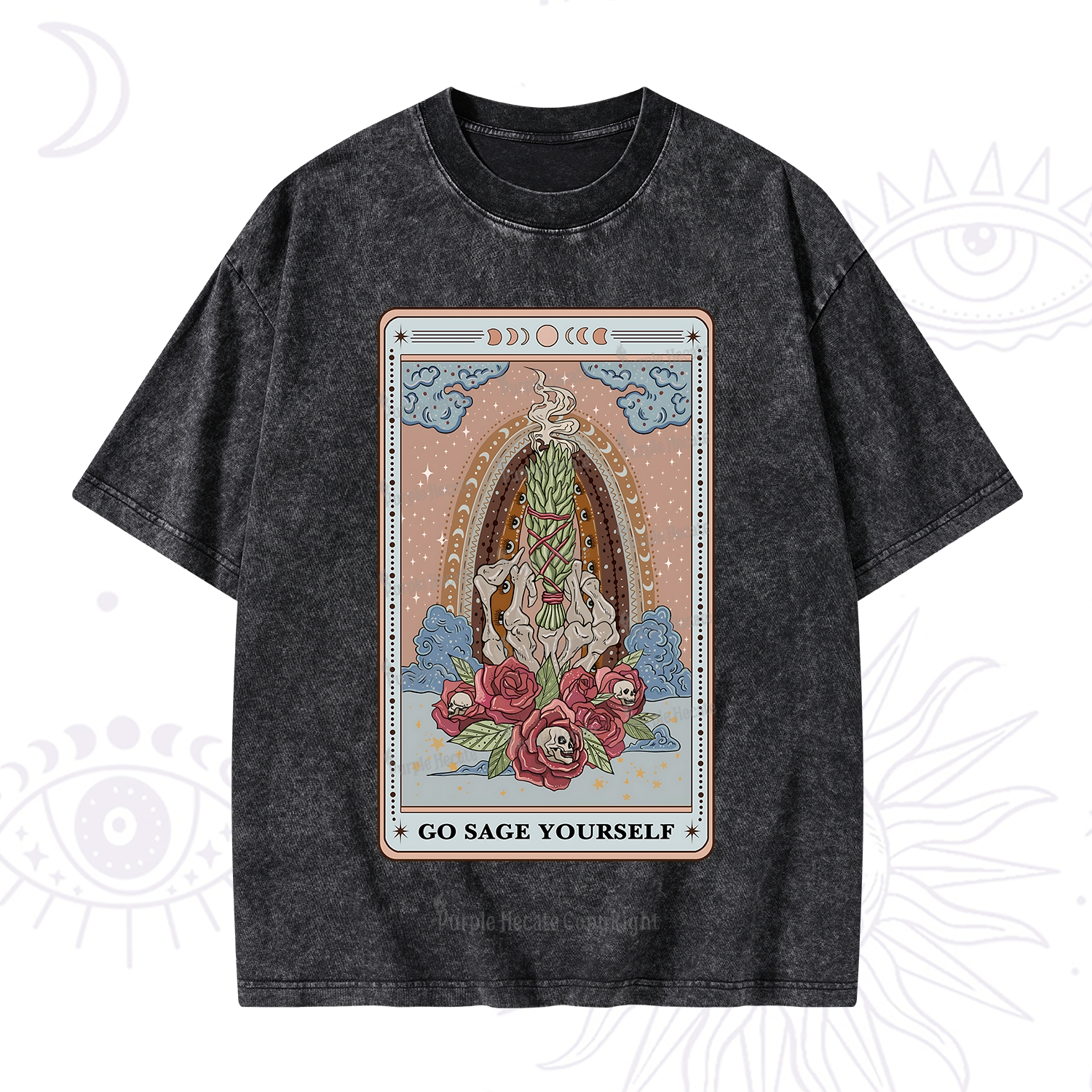 Purplehecate The Go Sage Yourself Tarot Washed T-Shirt