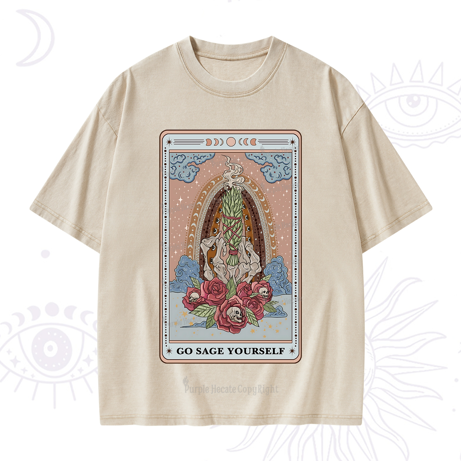 Purplehecate The Go Sage Yourself Tarot Washed T-Shirt