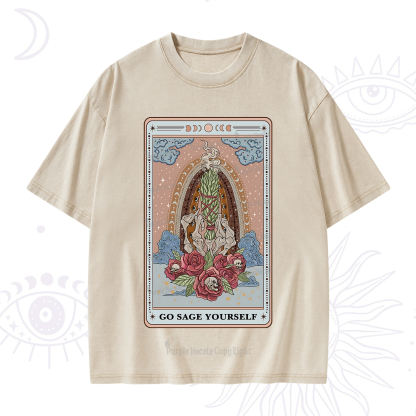 Purplehecate The Go Sage Yourself Tarot Washed T-Shirt