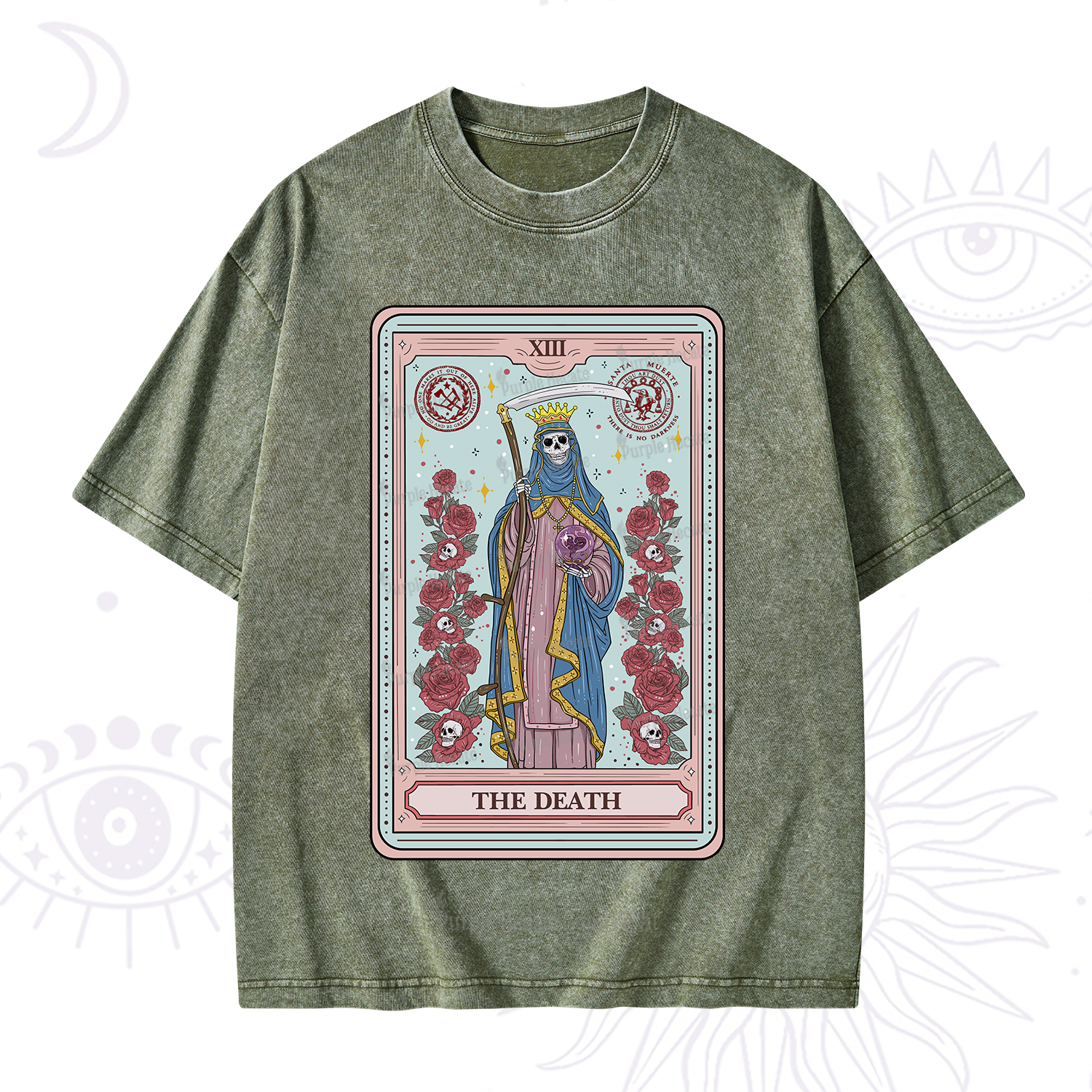 Purplehecate The Death Tarot Washed T-Shirt