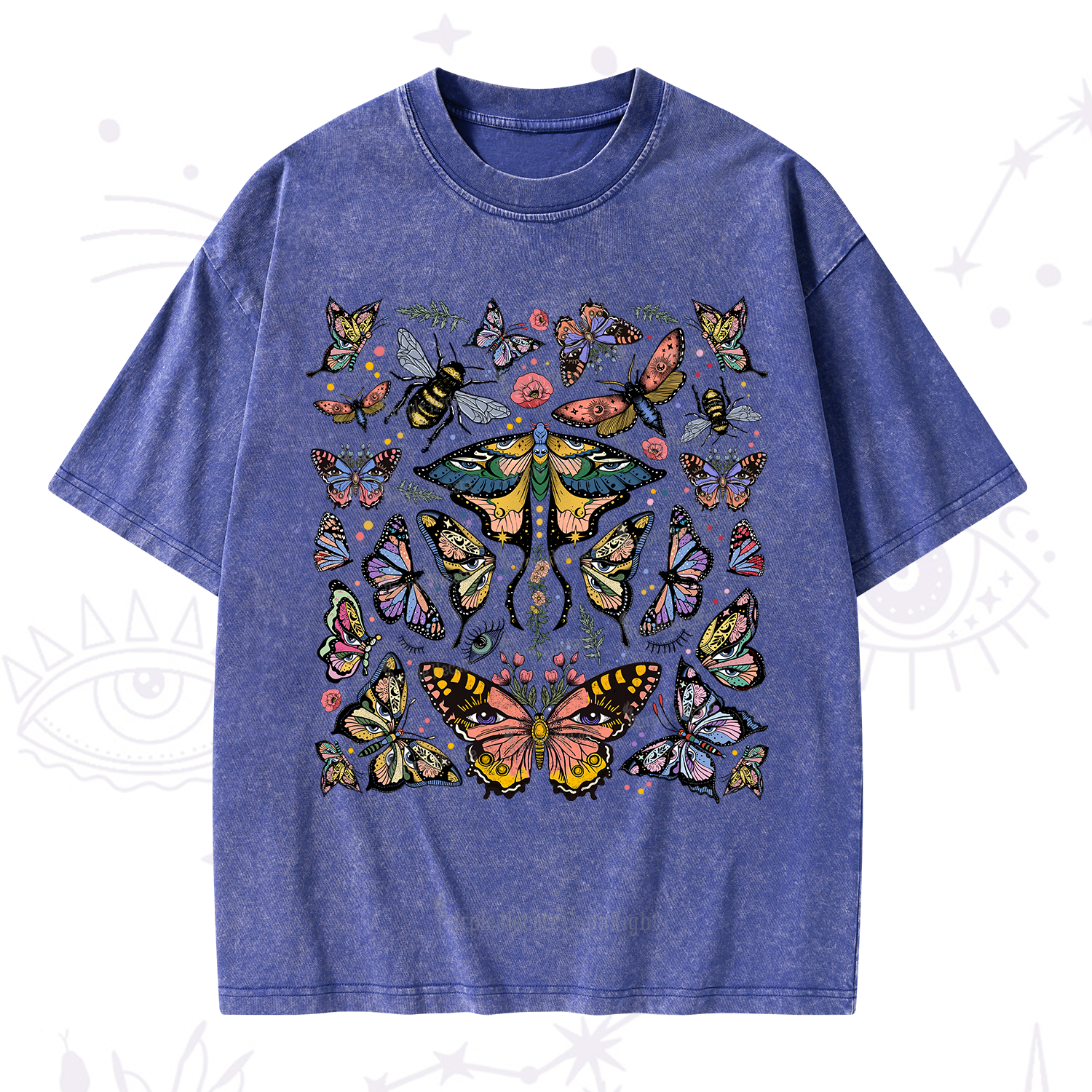 Purplehecate Mystical Butterfly & Moth Washed T-Shirt